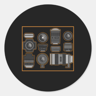 Camera Lense Fotograf Fotografie Cameraman Gi Runder Aufkleber