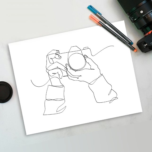 Camera Line Art | Eine Linie Art | Poster (studio roof wall art | unique modern wall art | white wall art | digital art drawing | black | white)