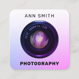 Camera-Objektiv-Foto-Quadrat-Visitenkarte Quadratische Visitenkarte