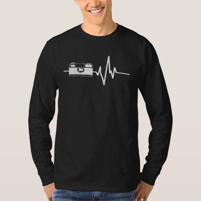 Camera retro heart beat camera photography photogr T-Shirt (Vorderseite)
