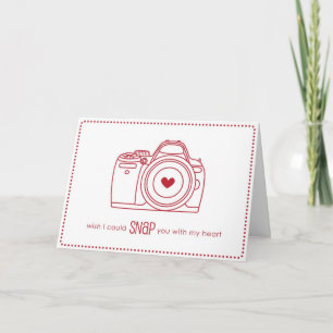 Camera Valentine's Day Card - Funny in Red Feiertagskarte