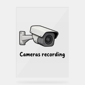 cameras recording acrylschild
