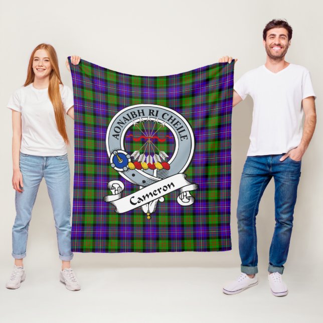 Cameron Clan Abzeichen Tartan Kariert Fleecedecke (Beispiel)