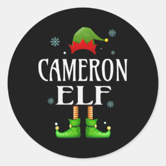 Cameron Elf Xmas Funny Men Family Matching Chris Runder Aufkleber