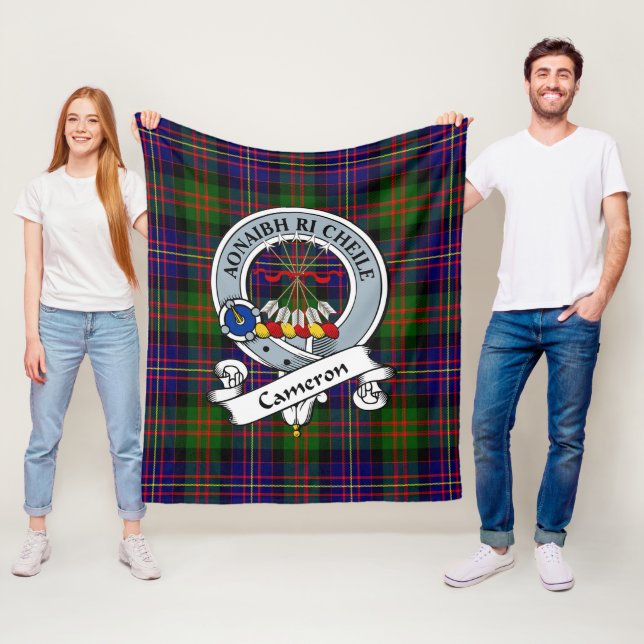 Cameron Erracht Modernes Clan Abzeichen Tartan Kar Fleecedecke (Beispiel)