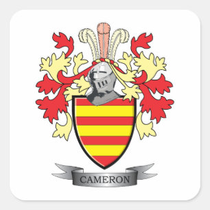 Cameron-Familienwappen-Wappen Quadratischer Aufkleber