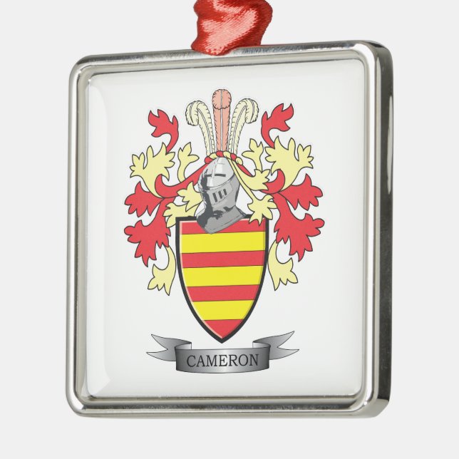 Cameron-Familienwappen-Wappen Silbernes Ornament (Links)