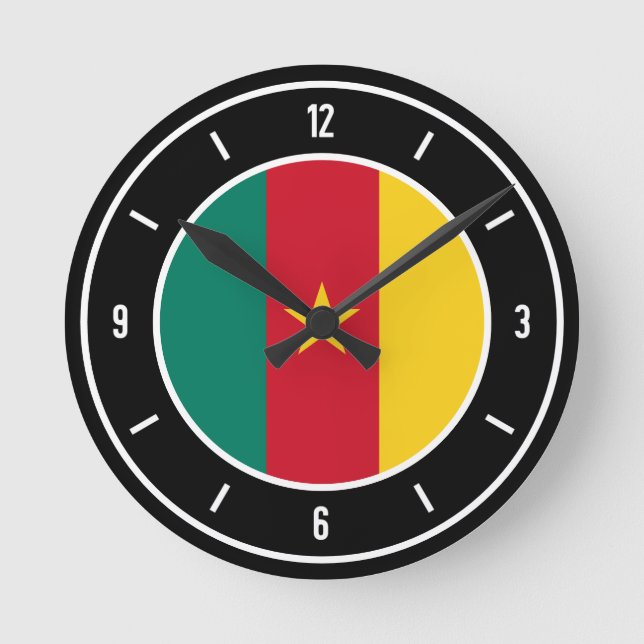 Cameron Flag Elegant Runde Wanduhr (Vorderseite)