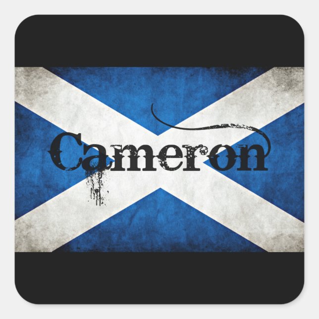 Cameron Grunge Flag Quadratischer Aufkleber (Vorderseite)