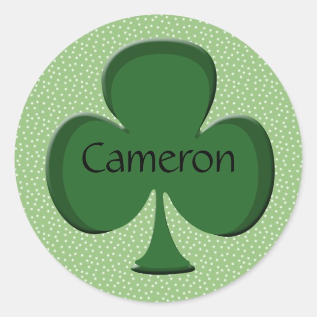Cameron Kleeblatt Name Stickers (Vorderseite)