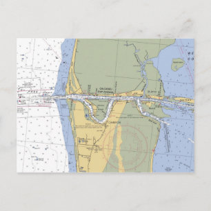 Cameron Louisiana Nautical Harbour Chart Postcard Postkarte