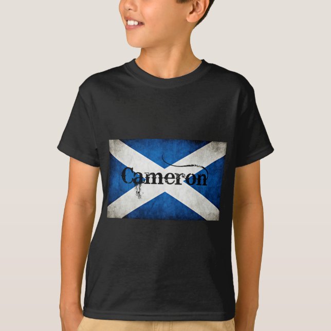 Cameron Name Scotland Flag T-Shirt (Vorderseite)