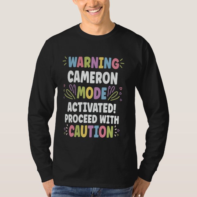 CAMERON Personalisiert Name Funny Niedlich Custom  T-Shirt (Vorderseite)