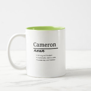 Cameron, Personalisierte Bezeichnung für Junge Zweifarbige Tasse