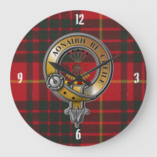 Cameron Tartan & Badge Große Wanduhr