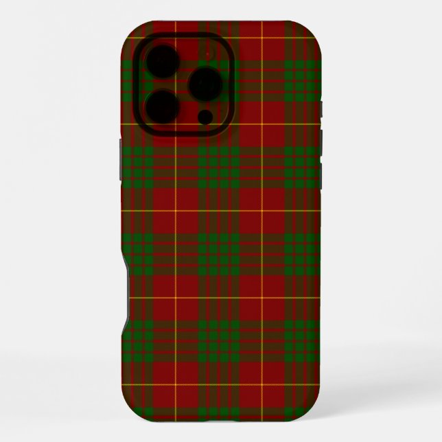 Cameron-Tartan Rot Grün Kariert iPhone Hülle (Rückseite)