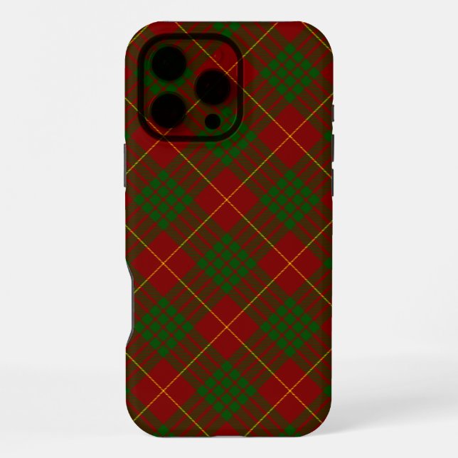 Cameron-Tartan rot grün kariert iPhone Hülle (Rückseite)