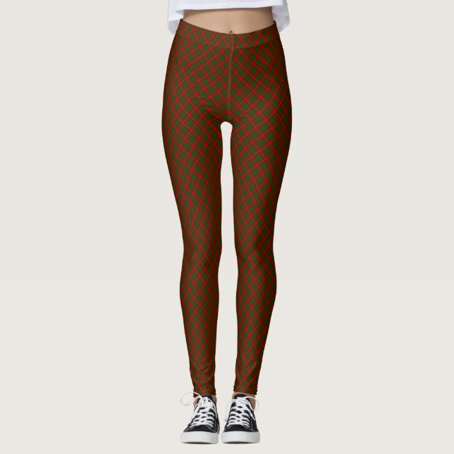 Cameron Tartan Rot kariert Leggings (Vorderseite)