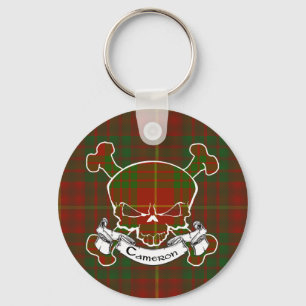 Camerontartan-Schädel-Schlüsselring Schlüsselanhänger