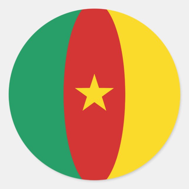 Cameroon Fisheye Flag-Aufkleber Runder Aufkleber (Vorderseite)