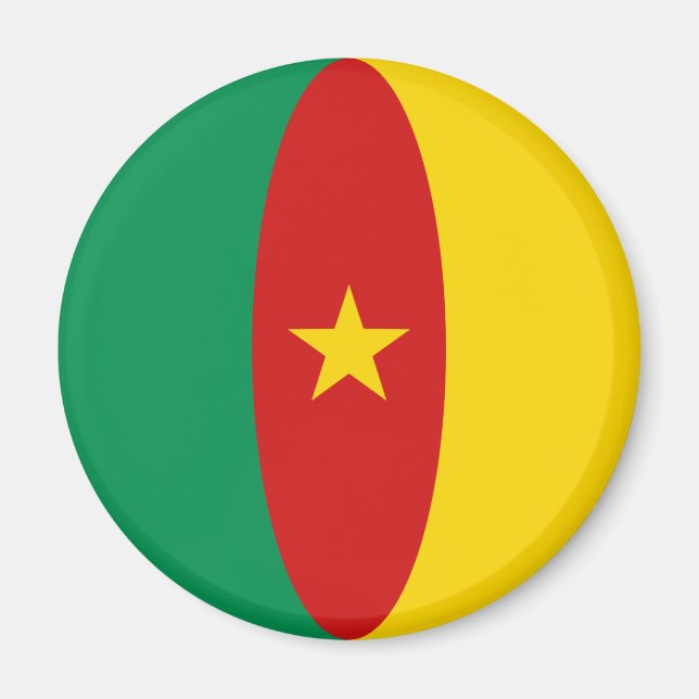 Cameroon Fisheye Flag Magnet (Vorne)