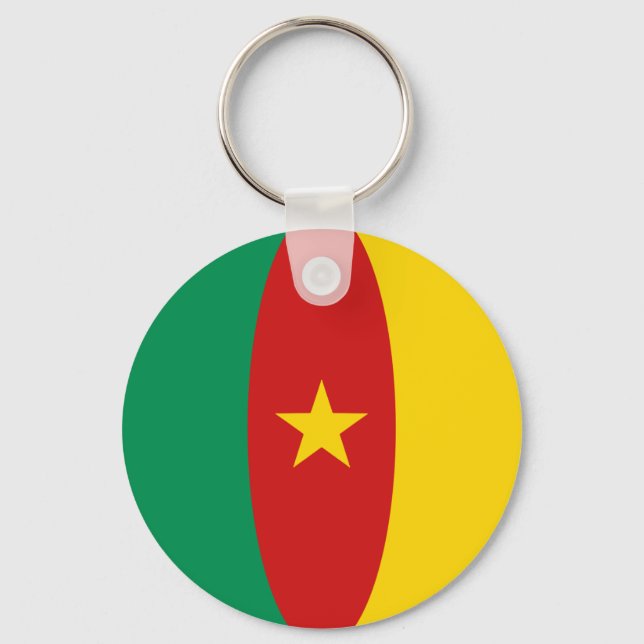 Cameroon Fisheye Flag Schlüsselanhänger (Vorderseite)