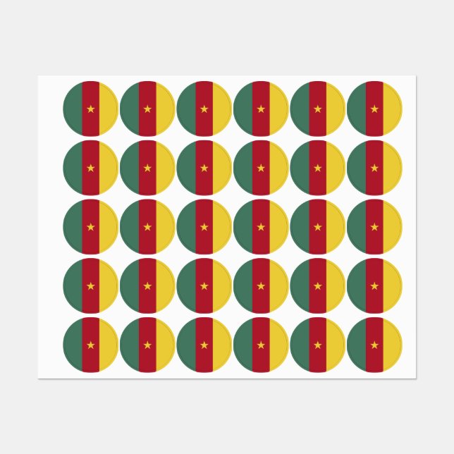 Cameroon flag etiketten (Blatt)