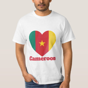 Cameroon Heart Flag T - Shirt