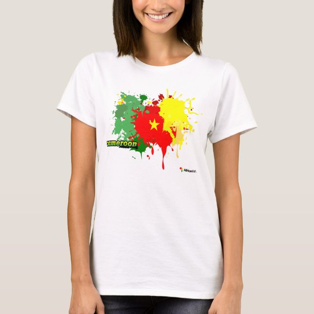 Cameroon Splash White T-Shirt (Vorderseite)
