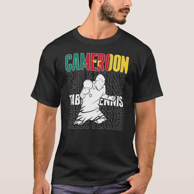 Cameroon Table Tennis   Support Cameroonian Ping P T-Shirt (Vorderseite)