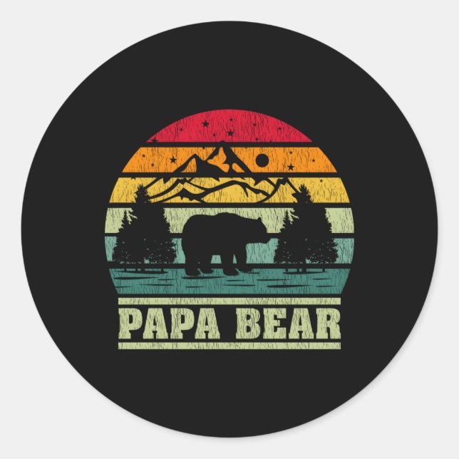 Camg Papa Bear Camper Runder Aufkleber (Vorderseite)