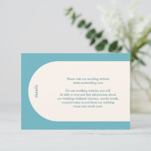 Camila Aqua Arch Moderne Hochzeit Begleitkarte