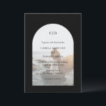 Camila Black Arch Moderne Hochzeit Einladung<br><div class="desc">Moderne Hochzeitseinladung mit Ihrem Monogramm und Ihren Details über Ihr Lieblings-Foto in einem Bogen über einem schwarzen Hintergrund. Die Vorlage enthält ein überlagertes Layout, mit dem der Text über dem Bild angezeigt werden kann und das im Designbearbeitungstool entfernt werden kann. Dieses schlichte und dennoch elegante Design in klassisch schwarz-weiß ist...</div>