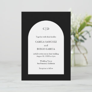 Camila Black Arch Moderne Hochzeit Einladung