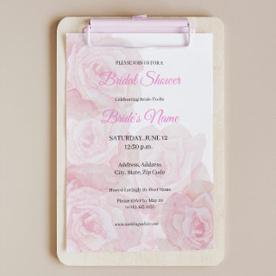 Camila Elegant Rosa Bridal Dusche Einladung