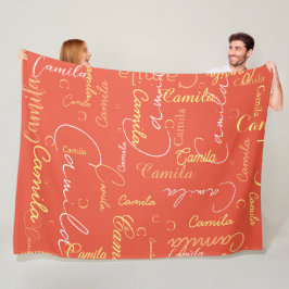 Camila individuelle Name erster wiederholter orang Fleecedecke