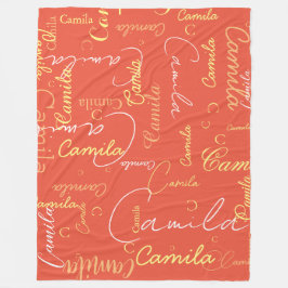 Camila individuelle Name erster wiederholter orang Fleecedecke