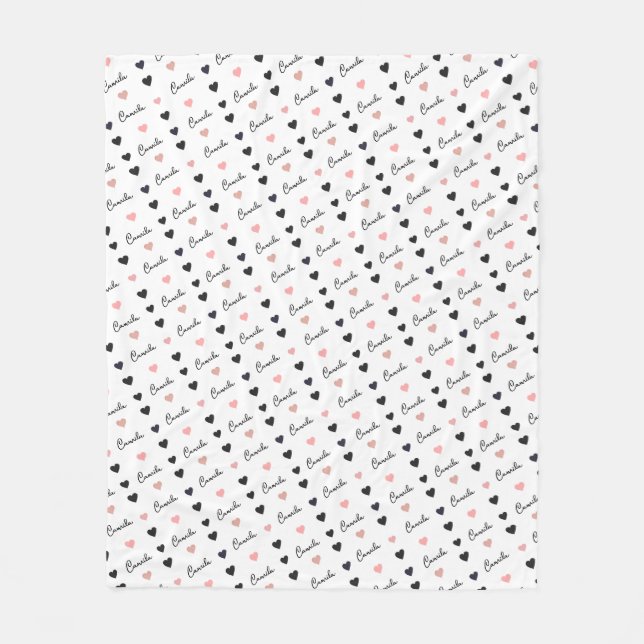 Camila individuelle Name Muster der Liebe Herz Fleecedecke (Vorderseite)