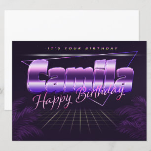 Camila Name Vorname lila retro Karte Geburtstag