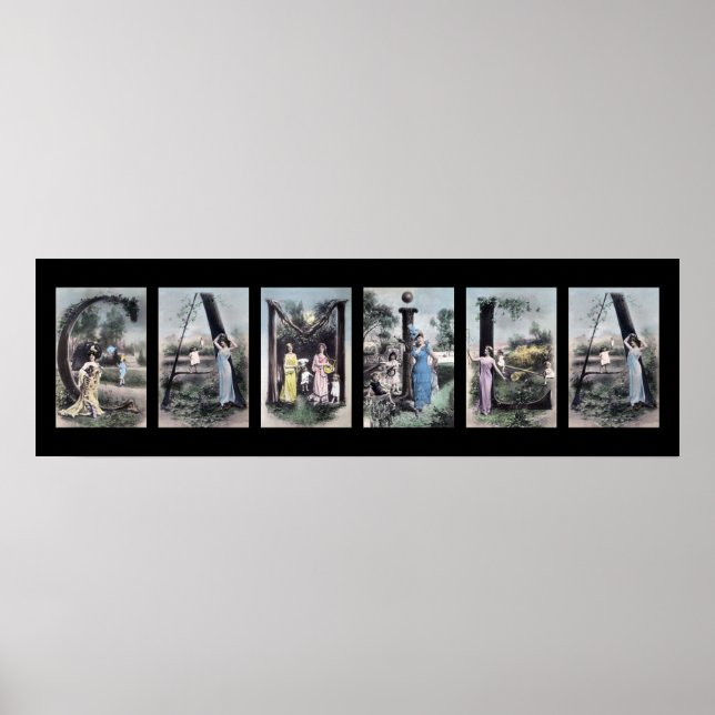 CAMILA Vintag Alphabet Letter Name Art Poster (Vorne)