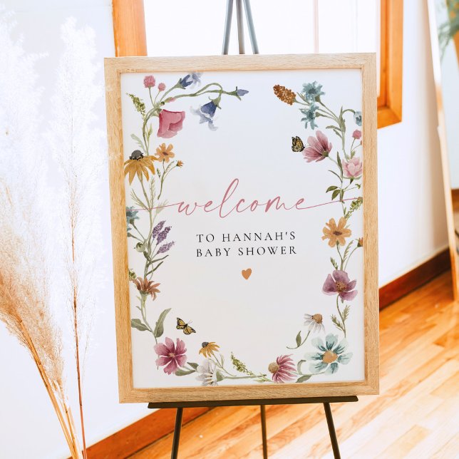 CAMILLA Boho Wildblume Girl Baby Dusche Willkommen Poster (Von Creator hochgeladen)