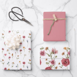 CAMILLA Dusty Pink Spring Wildblume Floral Geschenkpapier Set
