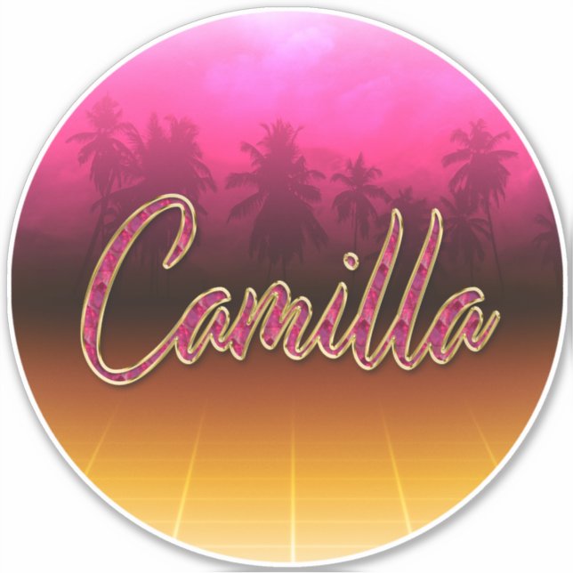 Camilla Vorname Name golden pink Aufkleber Sticker (Vorderseite)