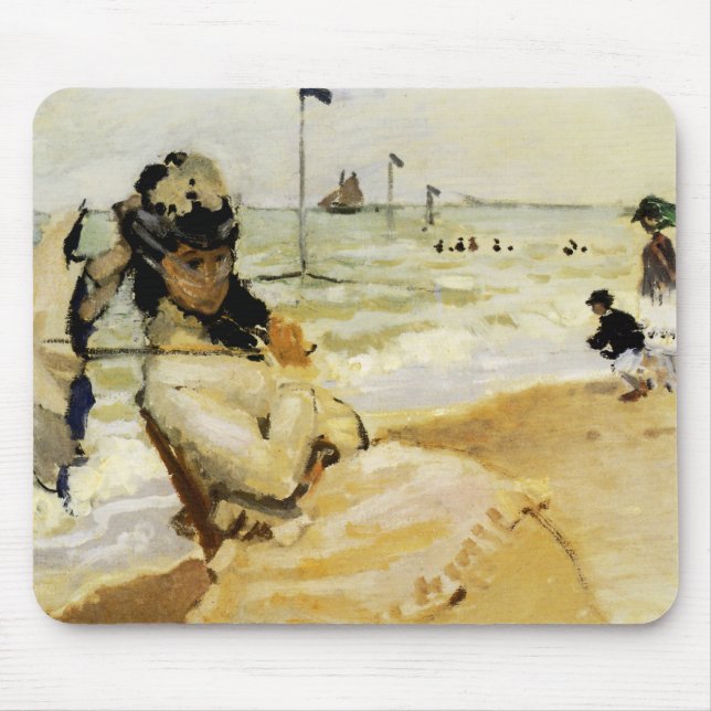 Camille am Strand von Trouville Mousepad (Vorne)