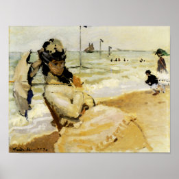 Camille am Strand von Trouville Poster
