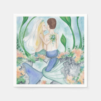 Camille Grimshaw I Do Mermaid Wedding Napkins Serviette
