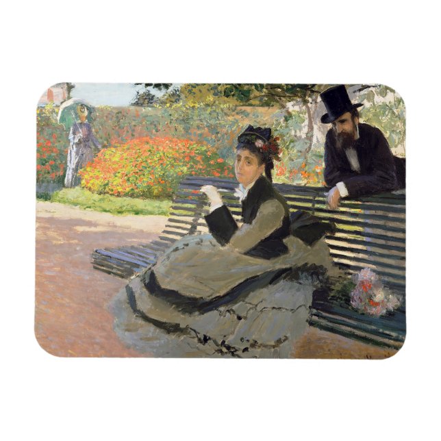 Camille Monet auf der Bench Claude Monet Magnet (Horizontal)