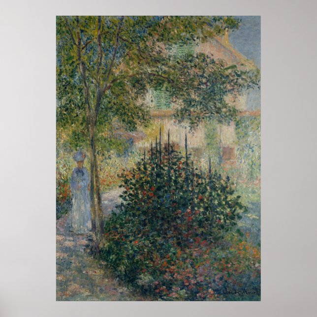 Camille Monet im Garten Argenteuil Poster (Vorne)