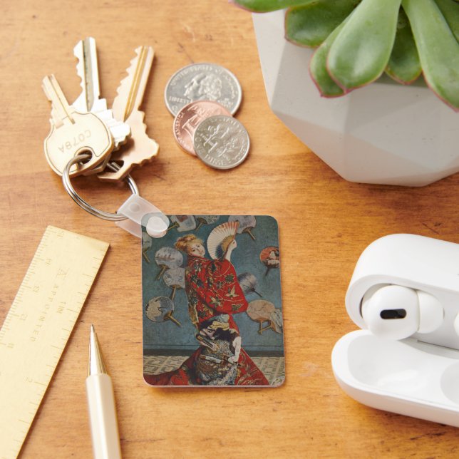 Camille Monet in japanischem Kostüm von Claude Mon Schlüsselanhänger (Schreibtisch)