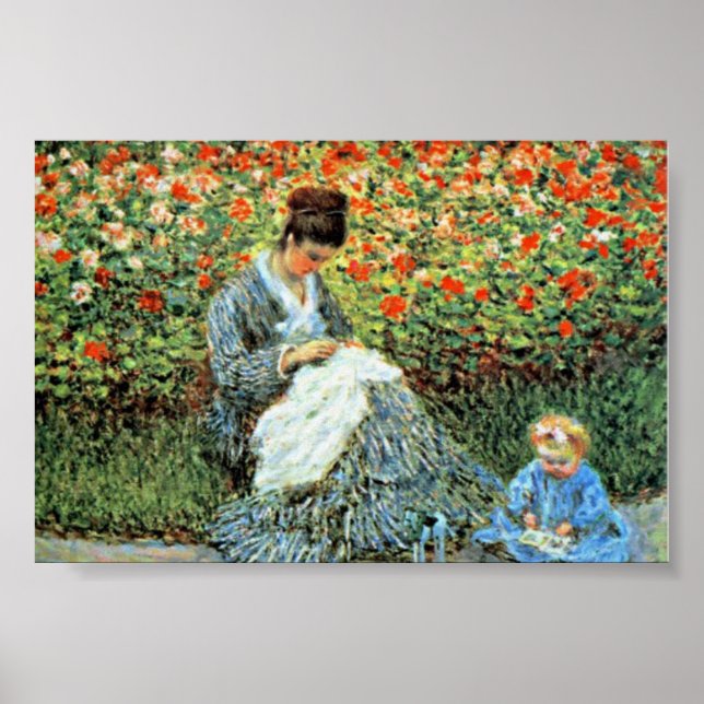 Camille Monet & Kind Monet Muttertag Poster (Vorne)